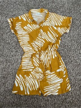 Mustard Yellow Short Sleeve One-Piece Romper